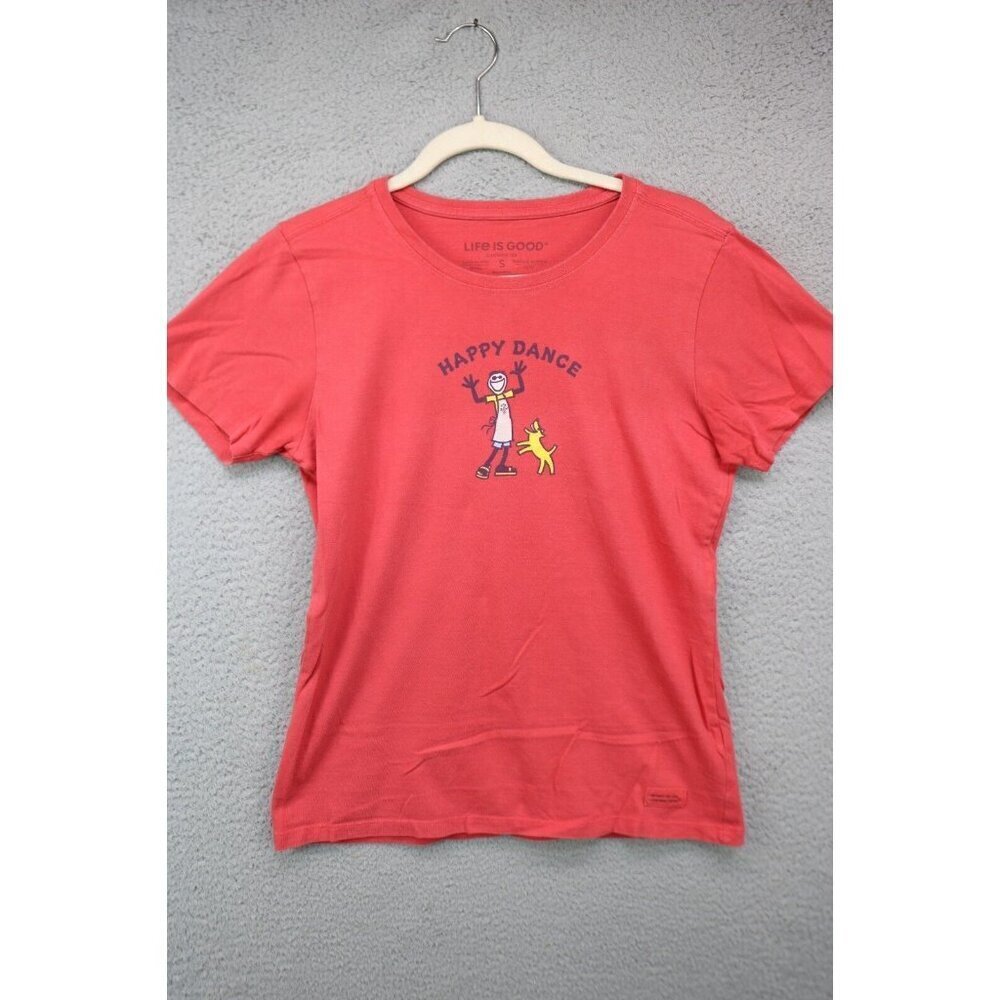 Life is Good Short Sleeve Crusher Tee-Size Small-"Happy Dance"